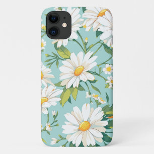 White Daisy Flowers Patterned iPhone 11 Case