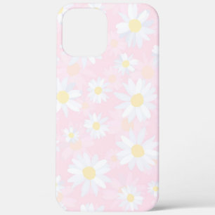 White Daisy Flowers Pink Floral iPhone 12 Pro Max Case