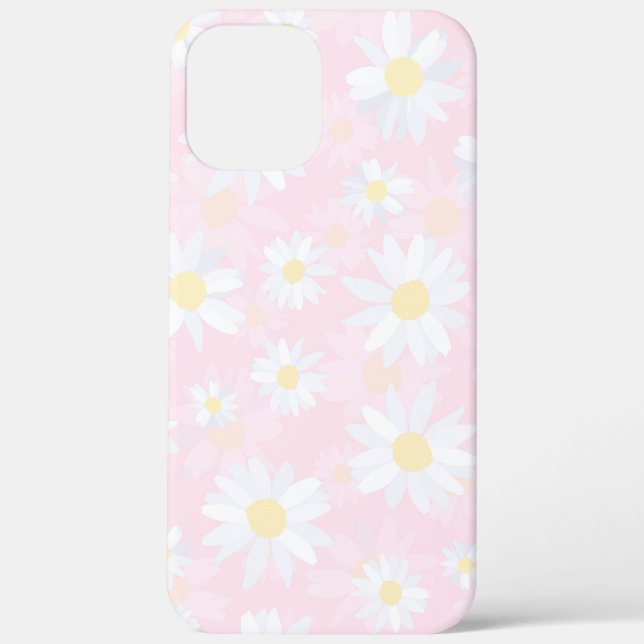 White Daisy Flowers Pink Floral Case-Mate iPhone Case (Back)