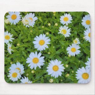 White Daisy Garden Mouse Mat