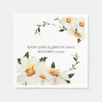 White Daisy Greenery Personalised Modern Wedding