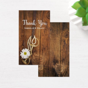 White Daisy Horse Bit Western Wedding Favour Tag