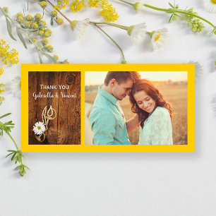 White Daisy Horse Bit Western Wedding Thank You Card