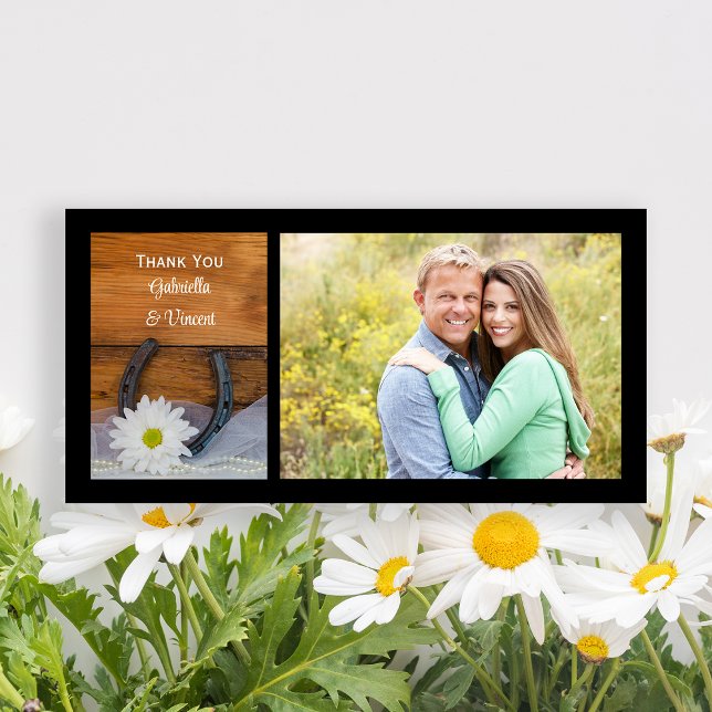 White Daisy Horseshoe Western Wedding Thank You (Creator Uploaded)