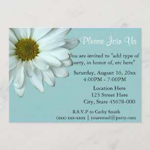 White Daisy Invitations