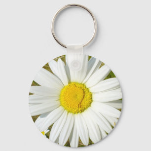 White Daisy Key Ring