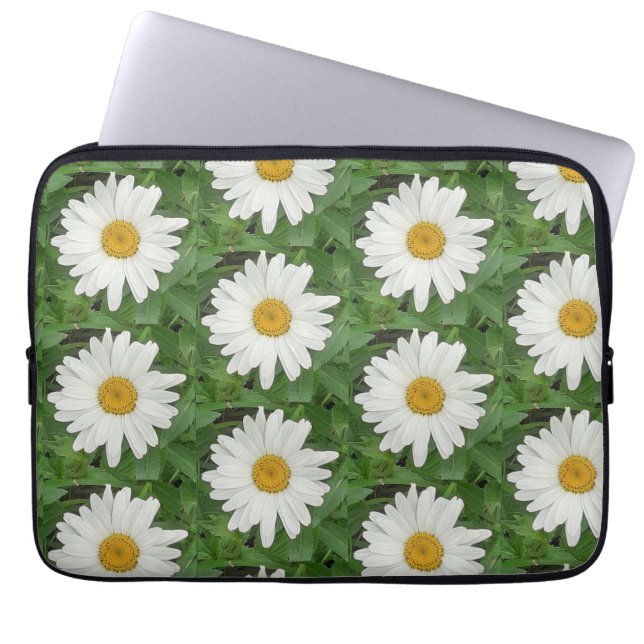 White Daisy Laptop Sleeve (Front)
