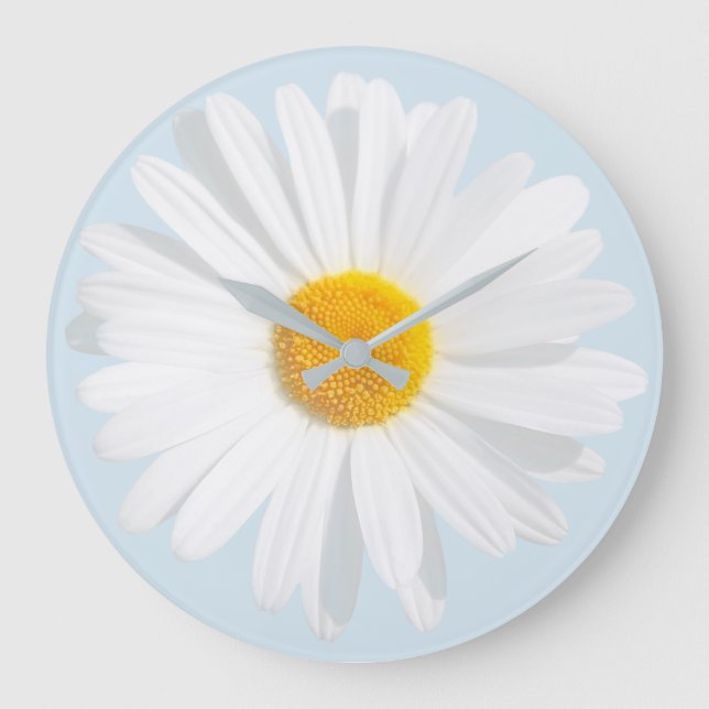 white daisy large clock (Front)