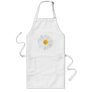 white daisy long apron