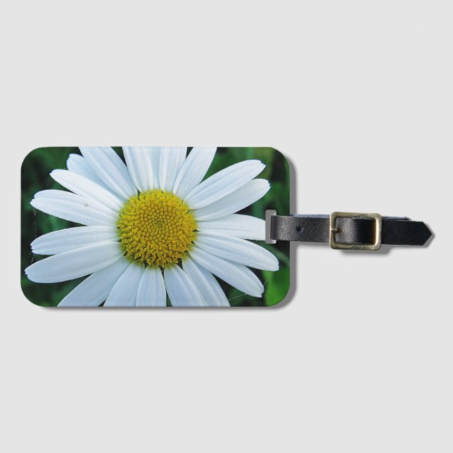 White daisy luggage tag (Front Horizontal)
