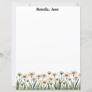 White Daisy Meadow Stationery Paper