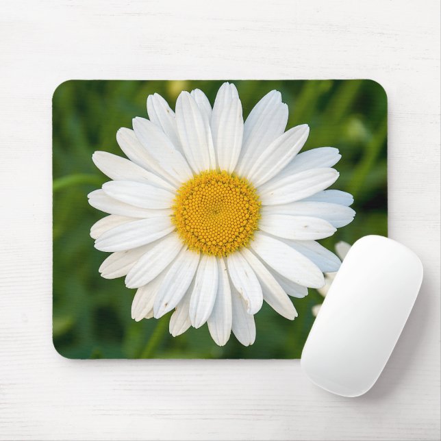 White Daisy Mouse Mat (With Mouse)