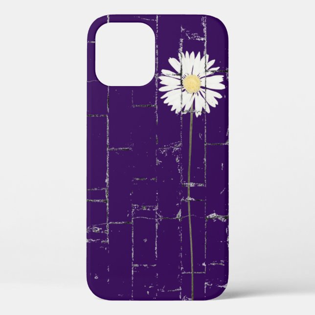 white daisy on purple brick Case-Mate iPhone case (Back)