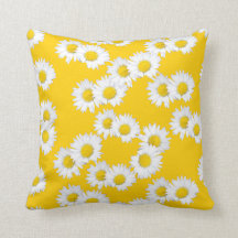 White Daisy on Yellow Background