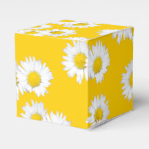White Daisy on Yellow Background