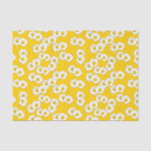 White Daisy on Yellow Background Tissue Paper