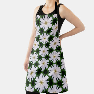 White Daisy Pattern Apron