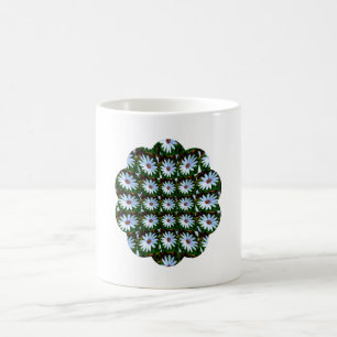 White Daisy Pattern Coffee Mug