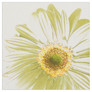 White Daisy Pattern Fabric