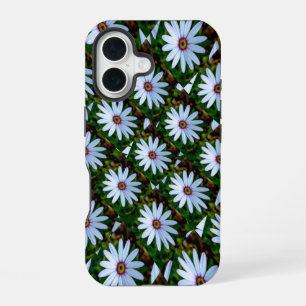 White Daisy Pattern iPhone 16 Case
