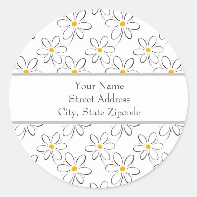 'White Daisy Pattern'  Labels (Front)