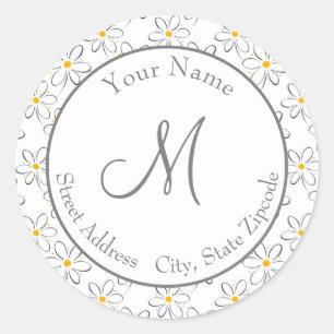 'White Daisy Pattern'  Labels