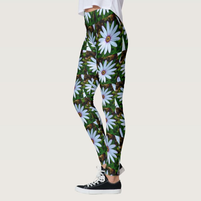 White Daisy Pattern Leggings (Left)