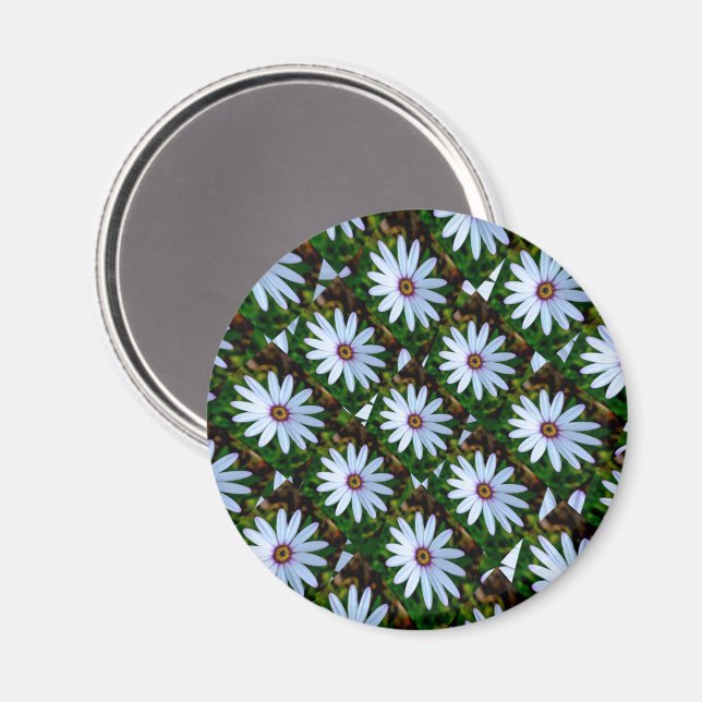 White Daisy Pattern Magnet (Front/Back)
