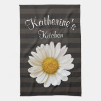 White Daisy Personalised Dark Striped