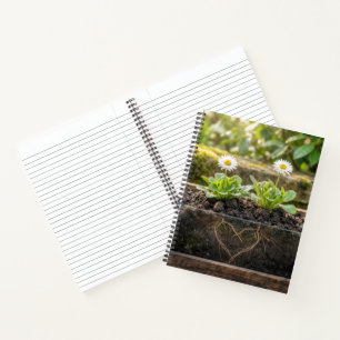 White Daisy Plants In a Flower Box Notebook