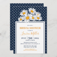 White Daisy Polkadot Pattern Floral Bridal Shower