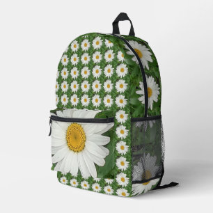 White Daisy Printed Backpack