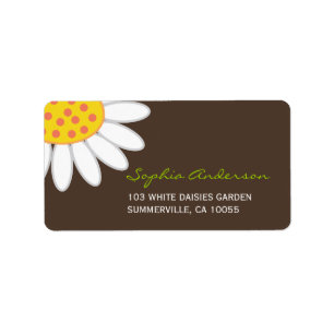 White Daisy Spring Flower Birthday Address Labels