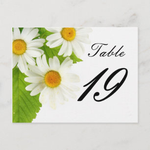 white daisy table number postcard