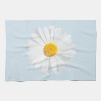 white daisy tea towel