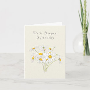 white  daisy  Thinking Of You Sympathy Card