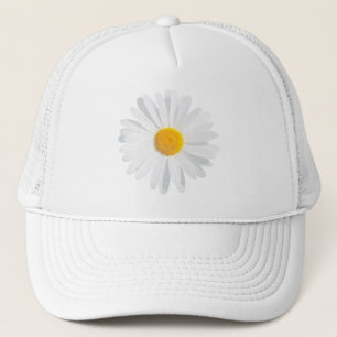 white daisy trucker hat