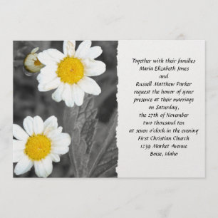 White Daisy Wedding Invitation