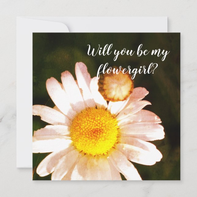 White Daisy ,  Will you be my flowergirl card (Front)