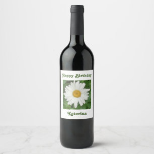 White Daisy Wine Label