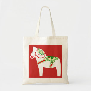 White Dala Horse Tote Bag