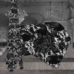 White Damask Black Floral Wedding Neck Tie<br><div class="desc">A dramatic black and white wedding neck tie featuring black and white floral damask mixed with black and grey vintage florals. Makes a perfect neck tie for groom and groomsmen.</div>