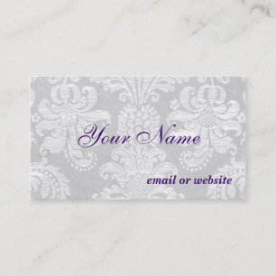 White Damask Business Card Template