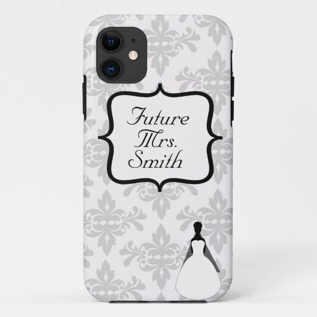 White Damask Future Mrs. iPhone 5 Case (Back)