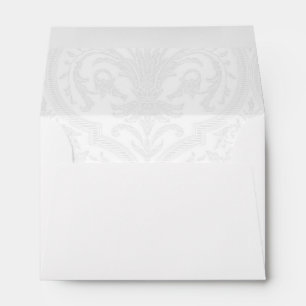 White Damask Wedding Envelope