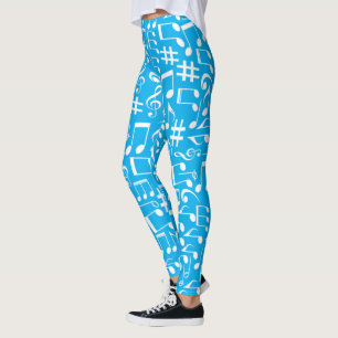 White Dancing Musical Notes Musicians Music Lovers Leggings