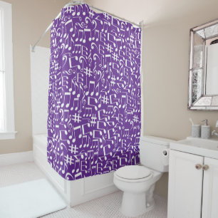 White Dancing Musical Notes Musicians Music Lovers Shower Curtain