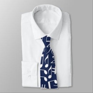 White Dancing Musical Notes Musicians Music Lovers Tie