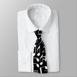 White Dancing Musical Notes Musicians Music Lovers Tie