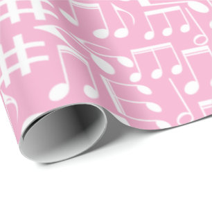White Dancing Musical Notes Musicians Music Lovers Wrapping Paper